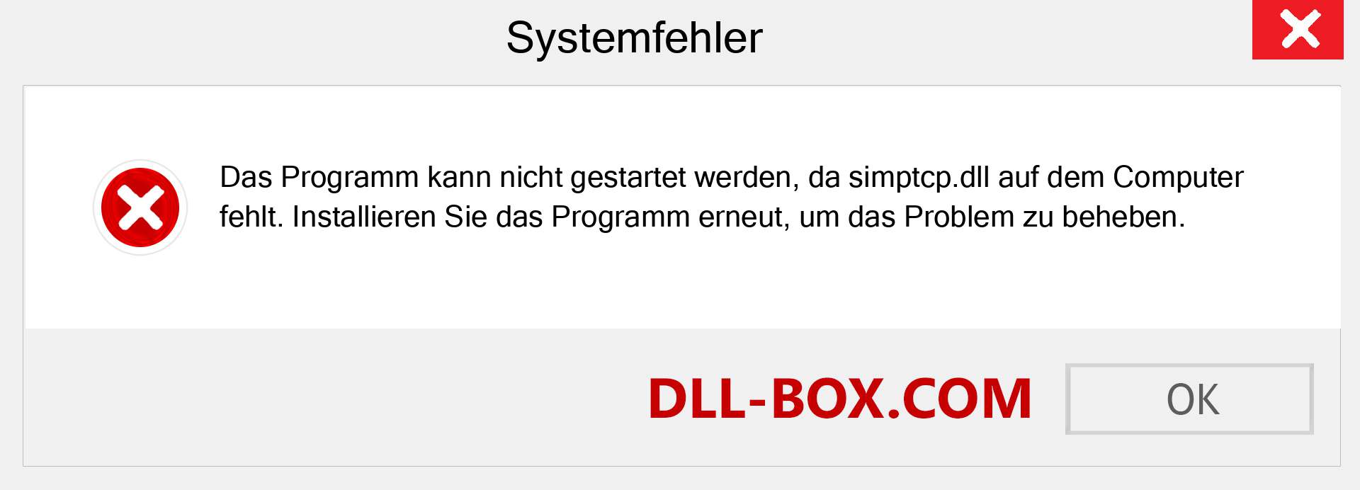 simptcp.dll-Datei fehlt?. Download für Windows 7, 8, 10 - Fix simptcp dll Missing Error unter Windows, Fotos, Bildern